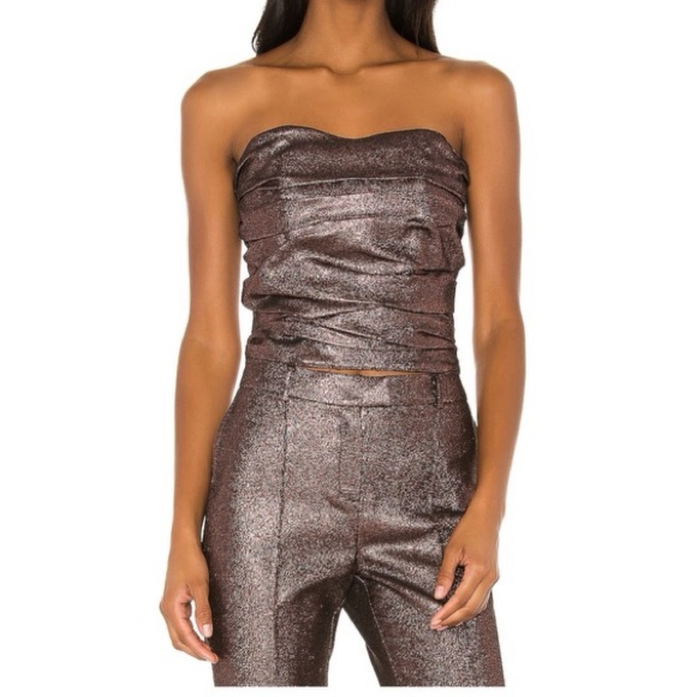 Ethel Corsage Top in Pink Glitter